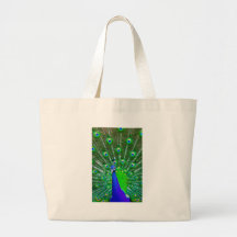 Peacock with fanned tail bag