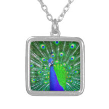 Peacock with fanned tail custom jewelry