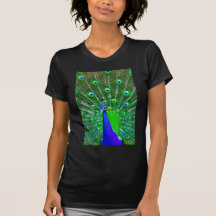 Peacock with fanned tail t-shirt