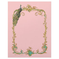 Peacock with Gold Frame Ornate Stationery