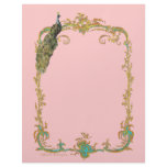 Peacock with Gold Frame Ornate Stationery letterhead