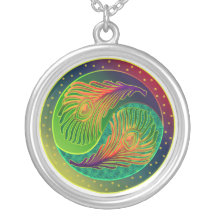 Peacock Yin Yang Necklace