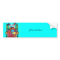 PEACOCKS IN LOVE  MONOGRAM red blue turquase green