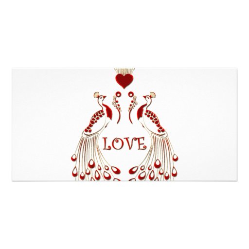 Peacocks Love Custom Photo Card