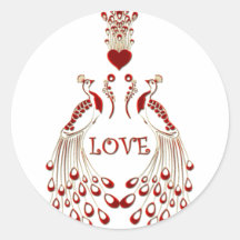 Peacocks Love Stickers