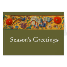 Peafowl and Floral Motif Card