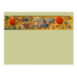 Peafowl and Floral Motif Postcard