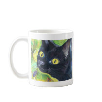 Peanut Black Cat Design Coffee Mug
