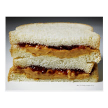 Peanut butter and jelly sandwich. postcard