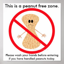 Peanut Free Zone Food Allergy Print