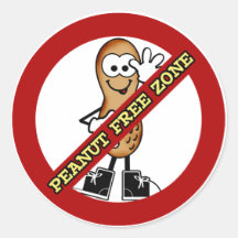 Peanut Free Zone Sticker