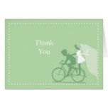 Peapod Green Bicycle Couple Thank You Note Greeting Cards