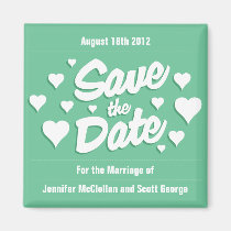 PeaPod Green Save the Date Hearts Save the Date Ma magnets