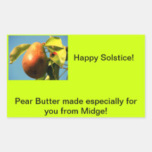 Pear Butter Jam Label Stickers