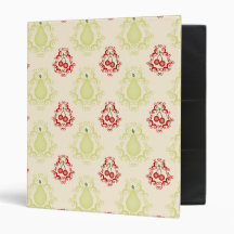 Pear Cherry Damask Binders