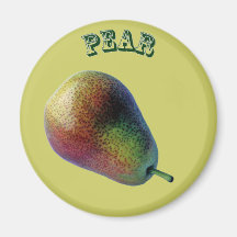 Pear - (Fridge Magnet Round)