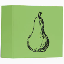 Pear Sketch. Line illustration in Black. Binders