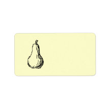 Pear Sketch. Line illustration in Black. Personalized Address Labels