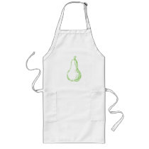 Pear Sketch. Line illustration in green. Apron