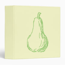 Pear Sketch. Line illustration in green. Binders