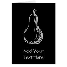 Pear Sketch. Line illustration in grey. Greeting Cards