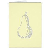 Pear Sketch. Line illustration in grey. Cards