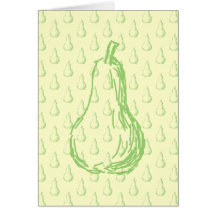 Pear Sketch. Pattern in green. Cards