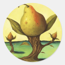 Pear Tree Round Sticker