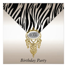 Pearl and Zebra birthday Party  Invitation