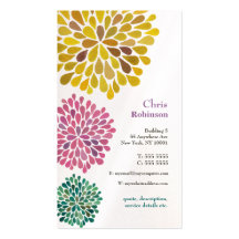 Pearl Dahlia Blossom Burst Floral Business Card