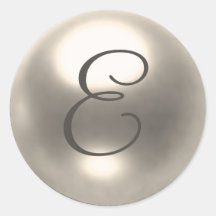 Pearl E monogram wedding seal Sticker