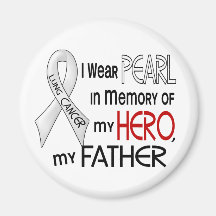 Pearl In Memory Of My Father Lung Cancer Refrigerator Magnet