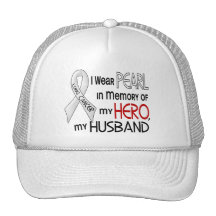 Pearl In Memory Of My Husband Lung Cancer Mesh Hats