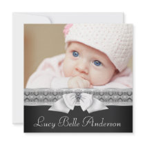 Pearl Lace Black White Baby Girl Photo Birth