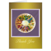 Pearl Leaves Thank You Modern Greeting Card golden