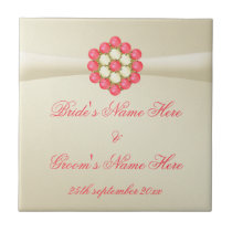 Pearl & Ruby Broach on  Ivory Wedding Memento Tile tiles
