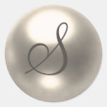 Pearl S monogram wedding seal Sticker
