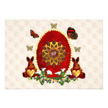 Pearls and Bunnies Custom Announcements