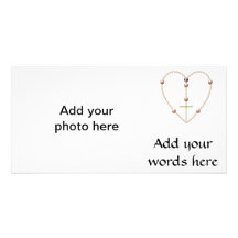 "Pearls" heart shaped Rosary Photo Cards