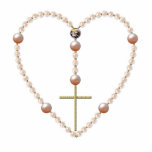 "Pearls" heart shaped Rosary Cut Out