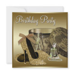 Pearls High Heel Shoes Black Gold Womans Birthday