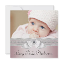 Pearls Pink Black Baby Girl Photo Birth