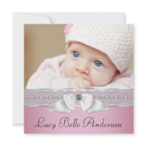 Pearls Pink Black Baby Girl Photo Birth