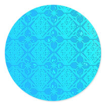 Pearly Aqua Iridescent Round Envelope Seals Stickers