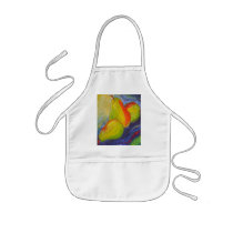 Pears on Deep Blue Background Kids Apron