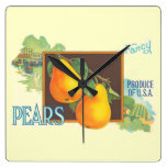 Pears Vintage Crate Art Wall Clock