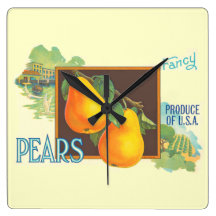 Pears Vintage Crate Art Wall Clock