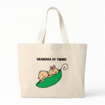 Peas in a Pod Grandma of Twins Canvas Bags