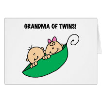 Peas in a Pod Grandma of Twins Greeting Cards