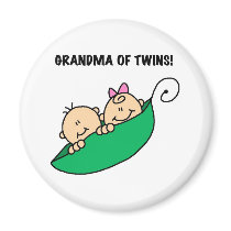 Peas in a Pod Grandma of Twins Magnet